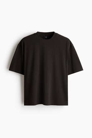 H&M Kastiges T-Shirt in Loose Fit - Schwarz