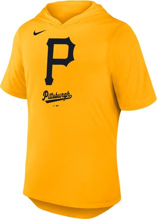 Nike Pittsburgh Pirates Logo Nike Mens Dri-FIT MLB Hooded T-Shirt in Yellow | 03NB03APPTB-C8M