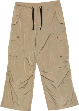 Palm Angels Wijde broek - Heren - Wijde Broeken - Beige - L - Nylon - Broeken