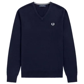 Fred Perry Fredperry Fp Klassieke Trui Met V-Hals Blauwe Trui