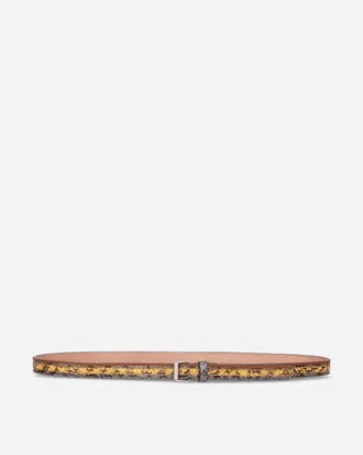 Dries Van Noten Printed Leather Belt Multicolor