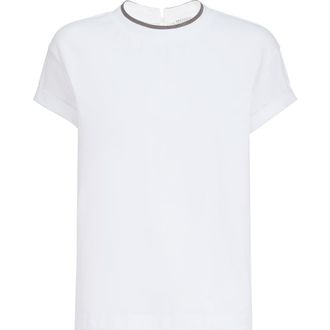 Brunello Cucinelli T-shirt with Precious Faux Layering in White at Nordstrom, Size 3X-Large Eu