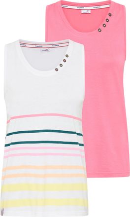 Kangaroos Tr&auml;gertop KANGAROOS, Damen, Gr. 32/34, wei&szlig; gestreift, pink, Jersey, Obermaterial: 50% Baumwolle, 50% Modal, A-Linie h&uuml;ftlang, Rundhals, Tops Tr&auml;gerto