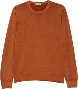 Vengera Maglione Girocollo in Lana Vergine - - Knitwear - Uomo - Arancione - 2XL