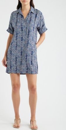Nic+Zoe Devon Block Party Print Dress in Indigo Multi at Nordstrom, Size Xx-Large