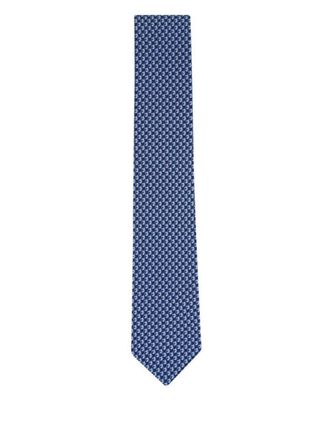 Ferragamo patterned tie - men - Silk - One Size - Blue