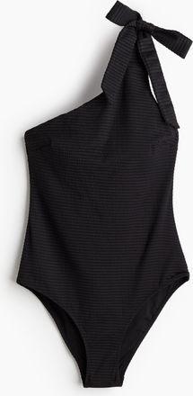 H&M One-Shoulder-Badeanzug mit wattierten Cups - Schwarz