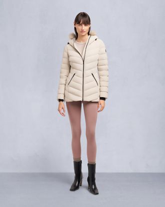 Moose Knuckles Womens Roselawn Shearling Trim Jacket
