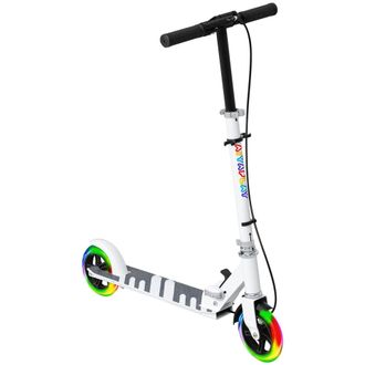 OEM Patinete Plegable Para Ni&ntilde;os De 3-8 A&ntilde;os De 2 Ruedas Con Luces Manillar De 4 Altura Ajustable Doble Frenos Blanco