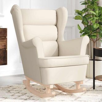 vidaXL Sedia a Dondolo Crema 74x90x102 cm in Tessuto - Vidaxl