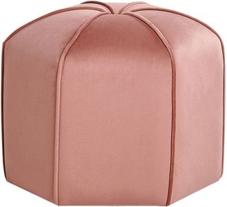 Beliani Beliani - Modern Round Pouffe Footstool Accent Velvet Fabric Bedroom Living Room Pink Wishek