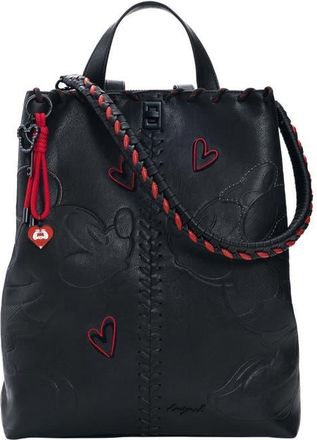 Desigual x Disney Mickey Mouse Medium Faux Leather Backpack in Black at Nordstrom