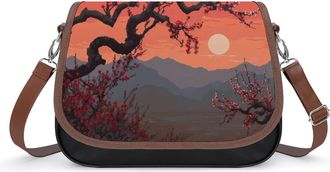 Generic Plum Tree Floral Crossbody Bags for Women Shoulder Messenger Bag Purse Handbags