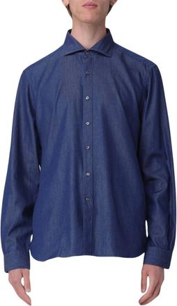 Fay Katoenen overhemd - Heren - Overhemden - Blauw - Maat: 2XL Katoen