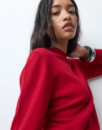 Arket maglione girocollo in lana pura rosso