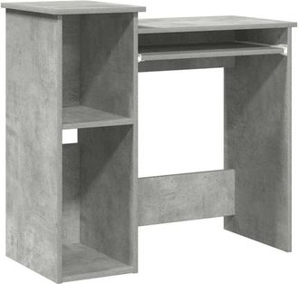 vidaXL Escritorio con estantes contrachapada hormigón 84x40x78 cm Vidaxl