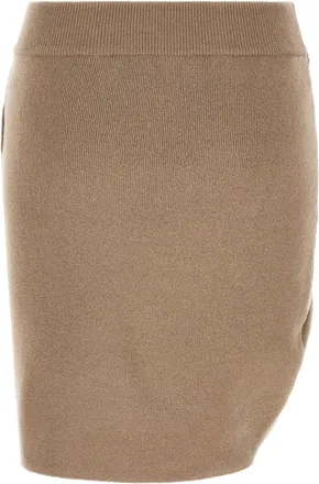 Giuseppe Di Morabito Womens Beige Virgin Wool Long Skirt