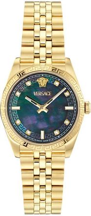 Versace Millenyium Mother-of-Pearl Bracelet Watch, 32mm in Ip Yellow Gold at Nordstrom