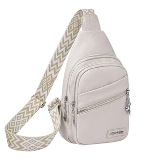 Generic Chest Bag Men Women Fashion Leather Cycling Hiking Sport Excursion Backpack Shoulder Bag Large Capacity Travel Foldable Bag, white, One size