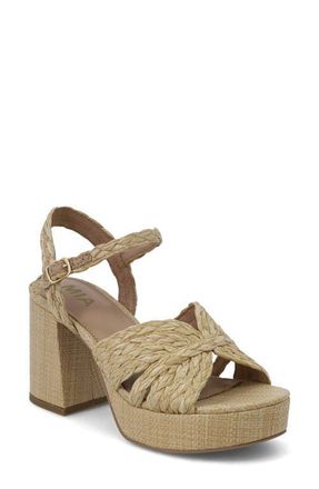 Mia Ankle Strap Platform Sandal in Natural at Nordstrom, Size 9.5
