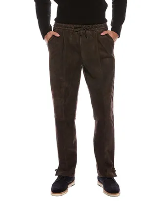 Isaia Suede Drawstring Pant