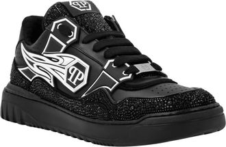 Philipp Plein Moon Walker Low-Top Sneakers - Heren - Sneakers - Zwart - 44 EU - Katoen - Schoenen