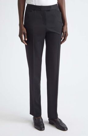 Lafayette 148 New York Waldorf Straight Leg Ankle Pants in Black at Nordstrom, Size 12