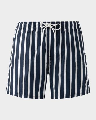 Eton Men & apos;s Stripe Slim Swim Trunks