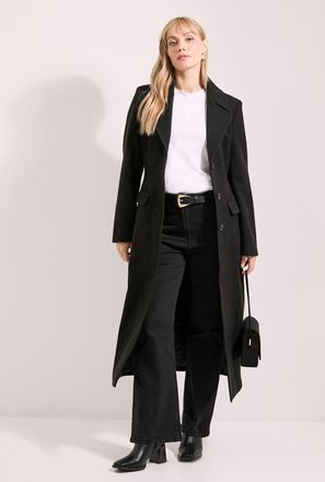 Principles Womens Twill Button Up Coat - Black - Size 14 UK