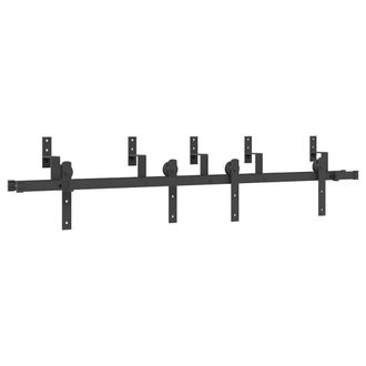 Berkfield Home Sliding Door Hardware Kit 183 cm Steel Black