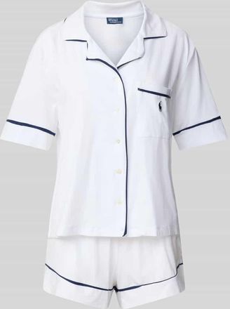 Polo Ralph Lauren Pyjama mit Logo-Stitchings Modell POLO ESSENTIALS in Offwhite, Größe XL