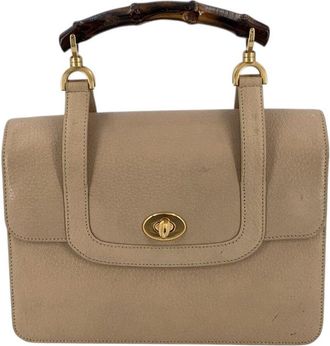 Gucci Beige Leather Bamboo Handbag (Authentic Pre-Loved)
