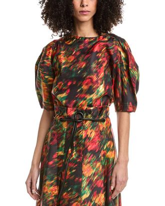 3.1 Phillip Lim Flowers In Motion Canvas Silk-Blend Top