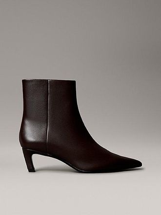 Calvin Klein Botines De Piel Con Tac&oacute;n Kitten Y Cremallera