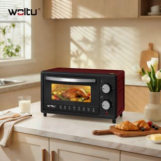 Woltu Woltu Forno Elettrico 10l Potenza 800w Timer Griglia Cuisine Piccolo Girarrosto Rosso