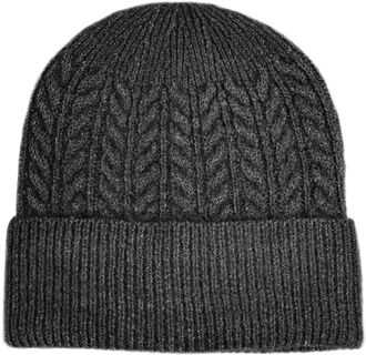 Capelli Beanie CAPELLI NEW YORK, Damen, dunkelgrau, Strick, Obermaterial: 50% Polyacryl, 50% Polyester, gemustert, unifarben, M&uuml;tzen Beanie, Feinstrick, Zopfm