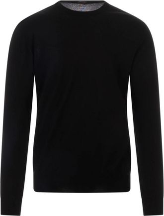 Kiton Maglia Girocollo - Heren - Ronde hals truien - Zwart - 2XL - Katoen - Truien & Vesten