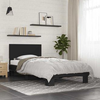 vidaXL vidaXL Giroletto Nero 75x190 cm in Legno Multistrato e Metallo