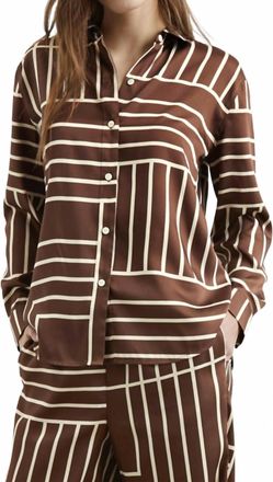 Rails Elias Shirt In Brown Line Art