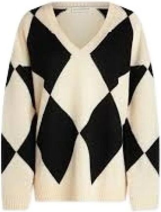 Ballantyne Geometric-pattern V-neck Truien - Dames - V-hals truien - Veelkleurig - S - Wol - Truien & Vesten