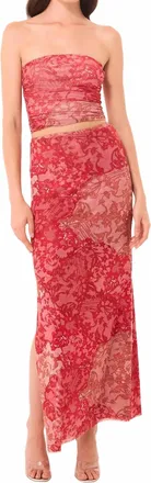 Misa Alaya Maxi Skirt In Patchwork Lace