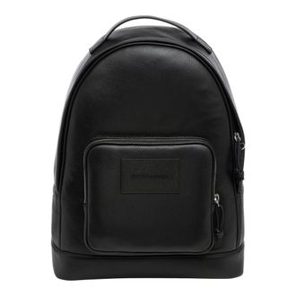 Emporio Armani Tassen, Heren, Zwart, ONE Size, Leer, Stijlvolle rugzak met rits en meerdere vakken