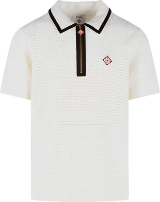 Casablanca Waffle-stitch Wool Polo Shirt