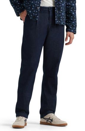 Lee Relaxed Pleated Straight Leg Jeans in Rinse at Nordstrom, Size 30 X 32