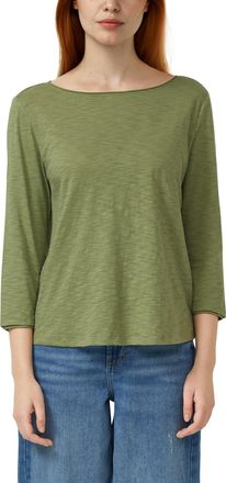 s.Oliver Langarmshirt S.OLIVER, Damen, Gr. 34, khaki, Jersey, Obermaterial: 100% Baumwolle, unifarben, regular fit taillenbedeckt, U-Boot-Ausschnitt, Shirts La