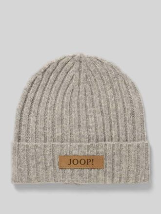 Joop Beanie mit Label-Detail Modell Aiana in Hellgrau Melange, Größe 1
