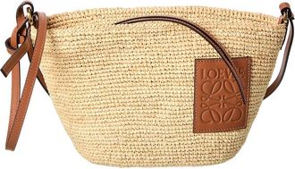 Loewe Slit Raffia & Leather Crossbody