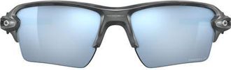 Oakley Flak 2.0 XL 59mm Prizm Polarized Wrap Sunglasses in Matte Black Camo/Deep Water at Nordstrom