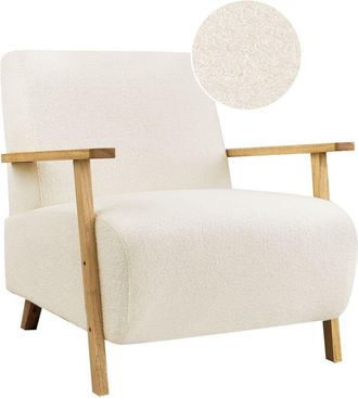 Beliani Armchair LESJA Boucle Light Beige