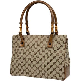 Gucci Brown Bamboo Tote Bag (Pre-Owned)